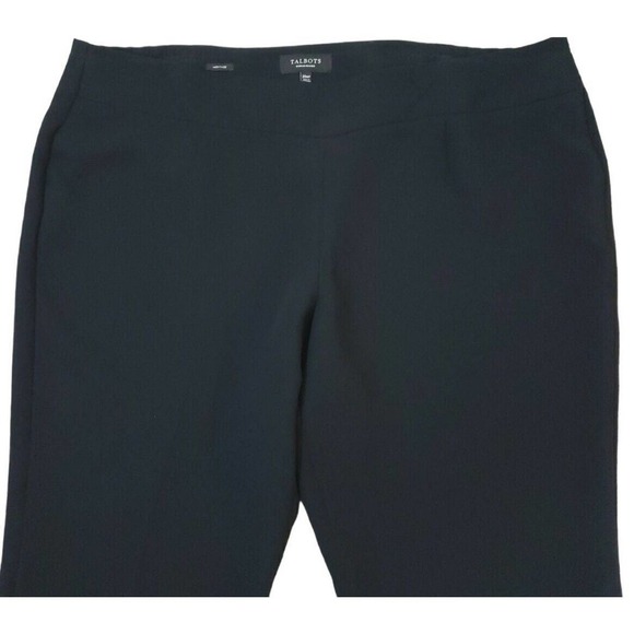 Talbots ~Woman Plus Size 20WP~Black Cropped Dress Pants High Rise Pockets Career - Picture 12 of 15